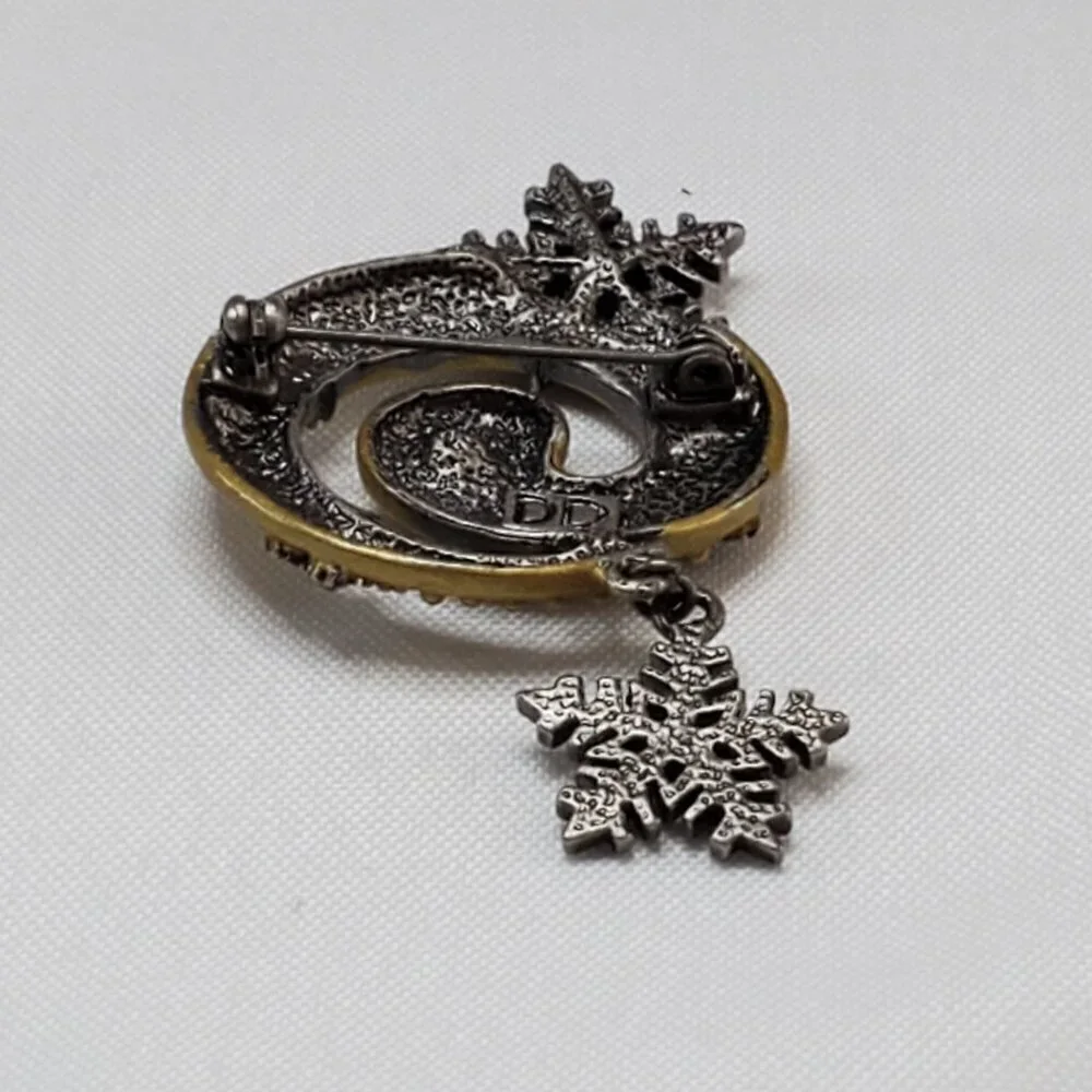 DD Patricia Darling Dash Hope Snowflake Brooch Aurora Borealis Crystal Swirl